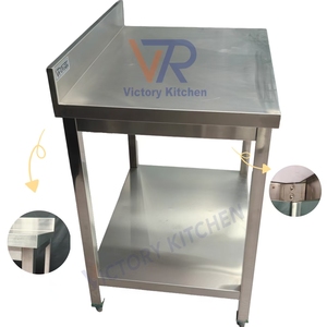 VICTORY KITCHEN Banco de Trabajo Moderno de Acero Inoxidable con Patas Cuadradas para Uso Comercial en Restaurantes - Product Image 2