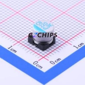 ตัวเก็บประจุแบบแข็ง OVK221M0JTR-0606 ชนิด SMD, ขนาด D6.3xL5.9 มม. ( ความจุ: 220uF ) ( ความแม่นยำ: 20% แรงดันไฟฟ้าที่กำหนด: 6.3V ) - Product Image 1