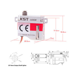 Offre Spéciale KST A06H V6.0 DC3.5V-4.2V 1.4Kgf.cm 0.11sec Engrenage Métallique à Double Roulement Moteur Numérique pour Avions RC F3K Boîtier en Alliage d'Aluminium Micro - Product Image 5