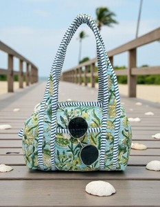 กระเป๋าเดินทางขนาดเล็ก กระเป๋าผ้าฝ้าย กระเป๋าเก็บของ กระเป๋าเดินทางแบบเย็บมือ กระเป๋าพิมพ์ลายบล็อก กระเป๋าสะพายไหล่ขนาดมาตรฐาน กระเป๋าช้อปปิ้งสไตล์โบโฮ - Product Image 1