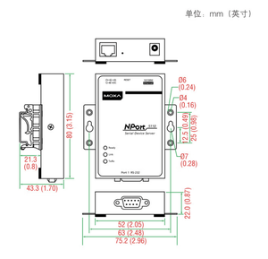 Serveur de périphériques série MT-NPort 5110, nouvelle marque, 1 port RS-232, convertisseur Ethernet 10/100 Mbps pour systèmes d'automatisation industrielle - Product Image 5