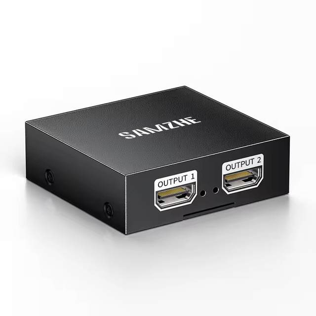 SAMZHE 1-to-2 4K30Hz for Splitter with Dual Output for Laptop TV Monitor Projector (Metal)