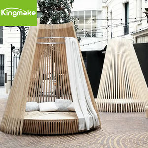 Todo clima al aire libre sala de estar silla Villa ratán mimbre sofá cama al aire libre impermeable teca cabaña - Product Image 3