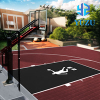 Losetas de PVC Ecológicas Premium para Pisos de Baloncesto, Absorción de Impactos, Enclavables, Antideslizantes, Superficie Deportiva
