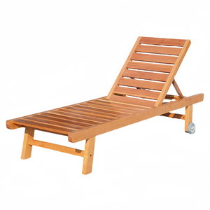 Mobilier d'extérieur moderne Jardin portable Hôtel Balcon <span class=keywords><strong>Piscine</strong></span> Chaises longues en bois avec roues - Product Image 2