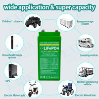 Baterai LiFePO4 EABK 12.8V 2Ah 3000+ Siklus Baterai Lithium Iron Phosphate Deep Cycle untuk Sistem Surya CCTV UPS Pengganti SLA