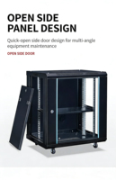 Armoire de serveur murale insonorisée 12U en acier SPCC thermolaqué 19 pouces pour centre de données, en stock