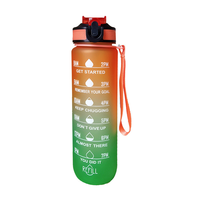 Bouteille d'eau en plastique de 5 gallons unisexe de 5 gallons de large bouche demi-gallon motivationnelle sans BPA avec manchon personnalisé pour l'eau bouillante de camping