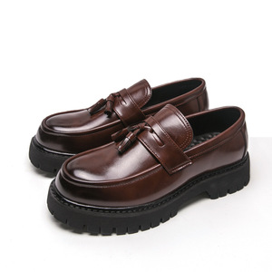 Chaussures classiques en microfibre Oxford à lacets, doublure en cuir véritable, légères, durables, absorbant la transpiration, pour hommes, automne - Product Image 1