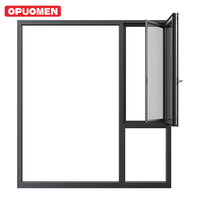 Ventana de Aluminio Horizontal, Abatible y Oscilobatiente, Resistente al Viento, con Doble Acristalamiento y Mosquitera