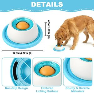 Gamelle interactive anti-éclaboussures et anti-ballonnements, enrichissante, moderne, de luxe, pastel, à alimentation lente pour chien - Product Image 2