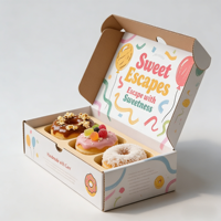 Boîtes en papier personnalisées avec logo imprimé pour emballages de pâtisseries, desserts, mochi, beignets, etc.