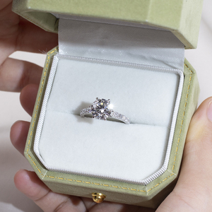 Bague de mode Messi Jewelry MSR-1848 PT950 avec diamant solitaire rond de laboratoire, bague en diamant cultivé en laboratoire - Product Image 5