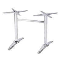 Base de table double en acier inoxydable avec trépied interne pour restaurant, bistrot, café extérieur, structure de table à manger