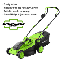 Tondeuse à gazon sans fil Vertak 40V, tondeuse à gazon électrique sans balais de 17 pouces, tondeuse à gazon pour la maison, le jardin, avec sac à herbe, hauteur réglable