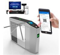 Torniquete trípode de acero inoxidable CE OEM para control de entradas en sitios turísticos con código QR, reconocimiento facial y función anti-embolse, con API