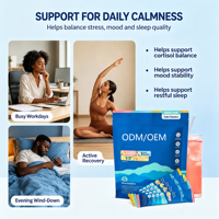 Complément alimentaire pour l'équilibre du cortisol avec glycinate de magnésium, L-théanine et vitamine D3 pour l'humeur et le sommeil (OEM ODM)