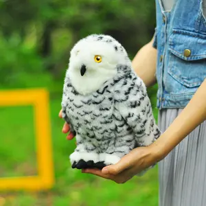 Aangepaste Maat 10 "Wildlife Snowy Owl Zachte Pluche Dierenspeelgoed Voor Kinderen