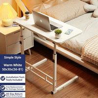 Bureau d'appoint mobile et réglable, table d'étude simple à hauteur réglable pour dortoir, chambre, étudiant et usage domestique
