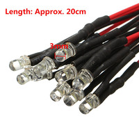 12V 24V UV violet orange 10mm voiture Diode câble ampoule Led lampe DC 24V 18cm 5mm émetteur pré-câblé