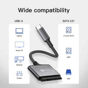 Uniean Bán Buôn 3.1 <span class=keywords><strong>USB</strong></span> SATA Đầu Đọc 2.5 <span class=keywords><strong>Adapter</strong></span> Cáp Dữ Liệu <span class=keywords><strong>USB</strong></span> 3.0 Loại C HDD Ổ Đĩa Cứng <span class=keywords><strong>Adapter</strong></span> Đối Macbook Pro Bên Ngoài - Product Image 5
