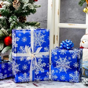 <b>Blue</b> Christmas Wrapping <b>Paper</b> <b>Roll</b> Snowflake Design 46.8 Square Feet Recyclable Gift Craft Use - Product Image 2