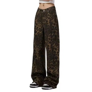 Jeans de Mujer al por Mayor, Diseño Nuevo, Alta Calidad, Estilo Vintage, Estampado de Leopardo, 100% Algodón, Cintura Baja, Corte Holgado - Product Image 5