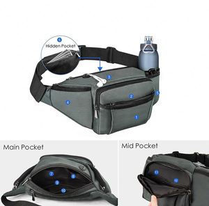 2025 Hot Fashion Sports Canvas <b>Running</b> Belt Bag Waterproof Storage Waist Pack <b>with</b> Water Bottles Holder Unisex Outdoor - Product Image 3