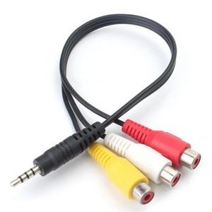 สายเคเบิล 3.5 มม. ถึง 3Rca Av แบบตัวผู้ต่อตัวเมีย 25 ซม. สำหรับการเชื่อมต่อเสียงและวิดีโอของทีวี - Product Image 3