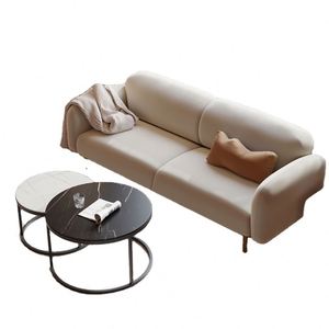 Divano GEDO Nordic 2026 per Soggiorno, Divano Doppio in Morbida Flanella Bianca - Product Image 2