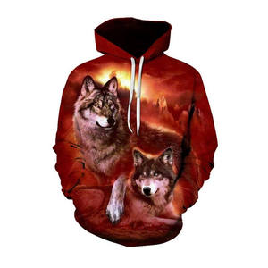 Sweat à capuche unisexe imprimé loup 3D, pull en polaire d'hiver, sweat à capuche personnalisé, streetwear graphique - Product Image 4