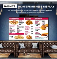 Écran de publicité Android intérieur de signalisation numérique LCD mural de 55 pouces avec SDK pour tableau de menu numérique de restauration rapide de restaurant