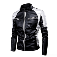 Blouson en cuir personnalisé pour homme, col montant, style motard, coupe ajustée, poches zippées, vêtement d'extérieur tendance, modèle TKAN1041