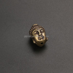 Direkt vom Hersteller CA798 Handgefertigter Buddha-Kopf aus Massivkupfer, Glücksbringer, Beidseitig, Messing-Vajra-Bodhi-Zubehör - Product Image 5