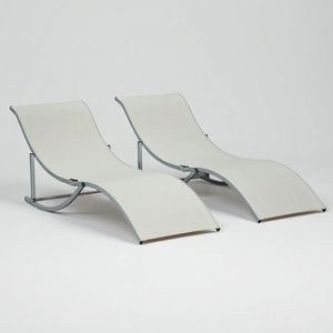 استراحة من الألومنيوم للاسترخاء في الهواء الطلق مع كرسي لحديقة وفناء واسترخاء على شاطئ البحر قابل للطي - Product Image 1
