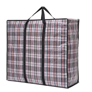 인쇄 로고 라벨 중국 폴리 프로필렌 쇼핑 적층 PP 짠 지퍼 직조 가방
