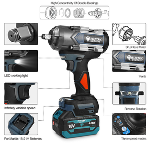 Avvitatore a Impulsi Industriale a Batteria al Litio Brushless Ricaricabile Electric Goddess DBS028 18V, Attacco da 1/2 Pollice, Coppia Massima 1000NM per - Product Image 3