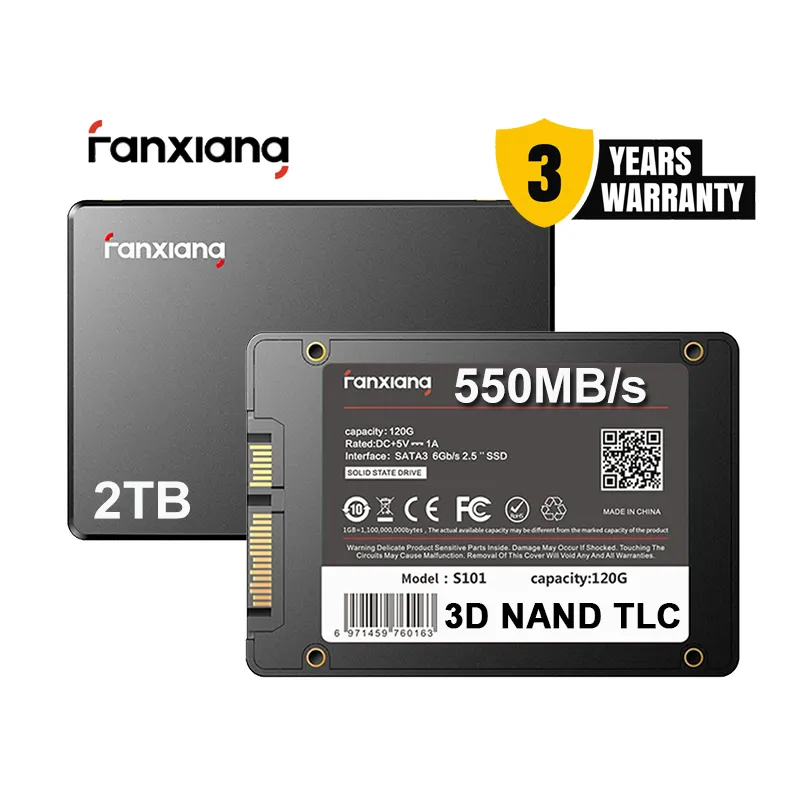 Bán Buôn 2.5 "64GB 120GB 128GB 240GB 256GB 480GB 500GB 512GB 1TB 2TB 4TB Máy Tính Xách Tay Internal SATA SSD Ổ Đĩa Cứng Trạng Thái Rắn