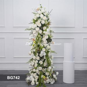 DKB Wholesale Forest Greenery Artificial Horn Arch Silk White Green <b>Flower</b> Arch Wedding Backdrop Decoration for Wedding Decor - Product Image 3