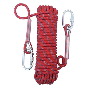 Corda de paraquedas para escalada de árvore, equipamento de resgate em gelo, para uso externo, 10.5mm de diâmetro 10m, 20m, 30m, corda com gancho