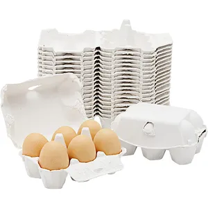 Custom Logo Printing Environment Friendly Egg Tray Carton Pulp Moulding 12/18/20 Eggs Tray With Cover
