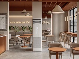 Custom Industrial Style Coffee Shop Bakery Furniture with Concrete Counter and Full Store Interior Design - Product Image 5