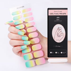 100% véritable vernis à ongles autocollant français <span class=keywords><strong>manucure</strong></span> été Styles <span class=keywords><strong>couleur</strong></span> unie Nail Art Gel bande - Product Image 6