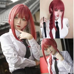 Tóc Giả Màu Đỏ Với Bện Cho Phụ Nữ Dài Thẳng Cosplay Tóc Giả Với Ponytails Tổng Hợp Tóc Giả Tóc Trang Phục Cho Anime - Product Image 5
