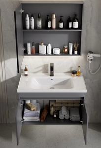 GJGC <span class=keywords><strong>Mobile</strong></span> da <span class=keywords><strong>Bagno</strong></span> di Qualità Alberghiera con Lavabo Integrato in Lastra di Ceramica e Lega di Alluminio Spaziale con Specchio - Product Image 6