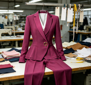 Conjunto Feminino de Inverno <span class=keywords><strong>Formal</strong></span> de 2 Peças: Blazer e Calça com Botões Decorativos, 100% Poliéster, Antirrugas, Gola Entalhada, 200gsm - Product Image 5