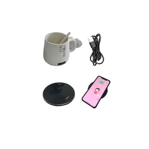 Calentador de taza inalámbrico, calentador de taza de café automático, juego de regalo, temperatura de 50 grados, calentador de taza USB de 18W para regalo de Navidad