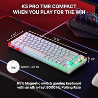 Clavier de jeu filaire magnétique compact OEM ODM K5 Pro TMR avec interrupteurs en cristal personnalisables, HotSwap, déclenchement rapide, SnapKey, atténuation du son