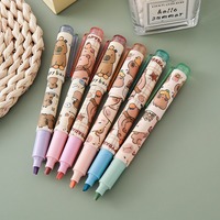 Ensemble de stylos surligneurs créatifs Kabibala à motifs, mini, 6 couleurs, mignons, couleur bonbon, pour enfants