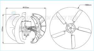 เครื่องกำเนิดไฟฟ้าพลังงานลมแบบแกนตั้งสีแดง รุ่นใหม่ 1000W 12V 24V 1kw 2kw 3kw 5kw สำหรับขาย - Product Image 4